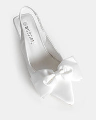 Citrine White Stiletto Heel with Bow