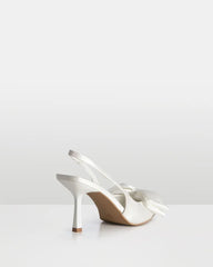 Citrine White Stiletto Heel with Bow