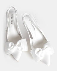 Citrine White Stiletto Heel with Bow