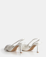 Citrine White Stiletto Heel with Bow