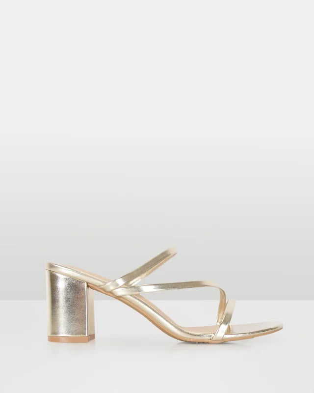 Soho Gold Strappy High Heel