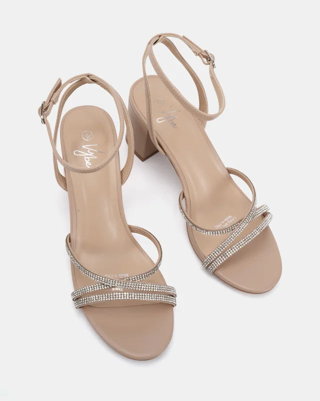 Theia Nude Diamante Heel with strap