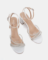 Theia White Diamante Heel with strap