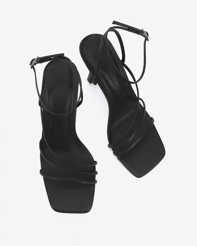Dante Black Strappy heels