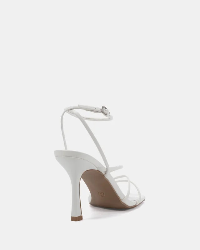 Dante White Strappy heels
