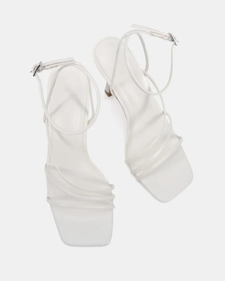 Dante White Strappy heels