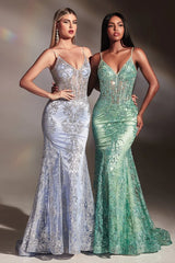 Jayde Fitted Glitter Corset Gown Smoky Blue Size 12 (Ready to ship!)