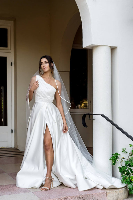 Celeste ribbon edge veil 2 tier
