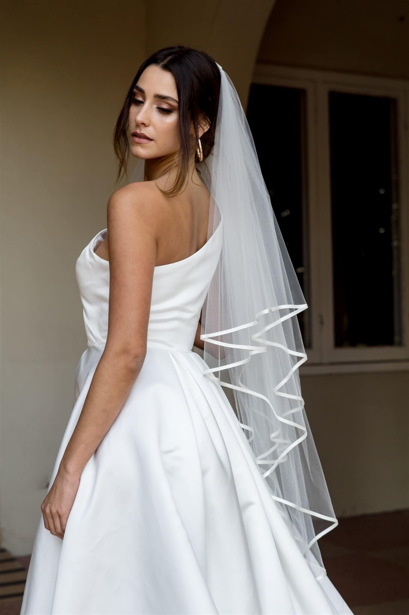 Celeste ribbon edge veil 2 tier
