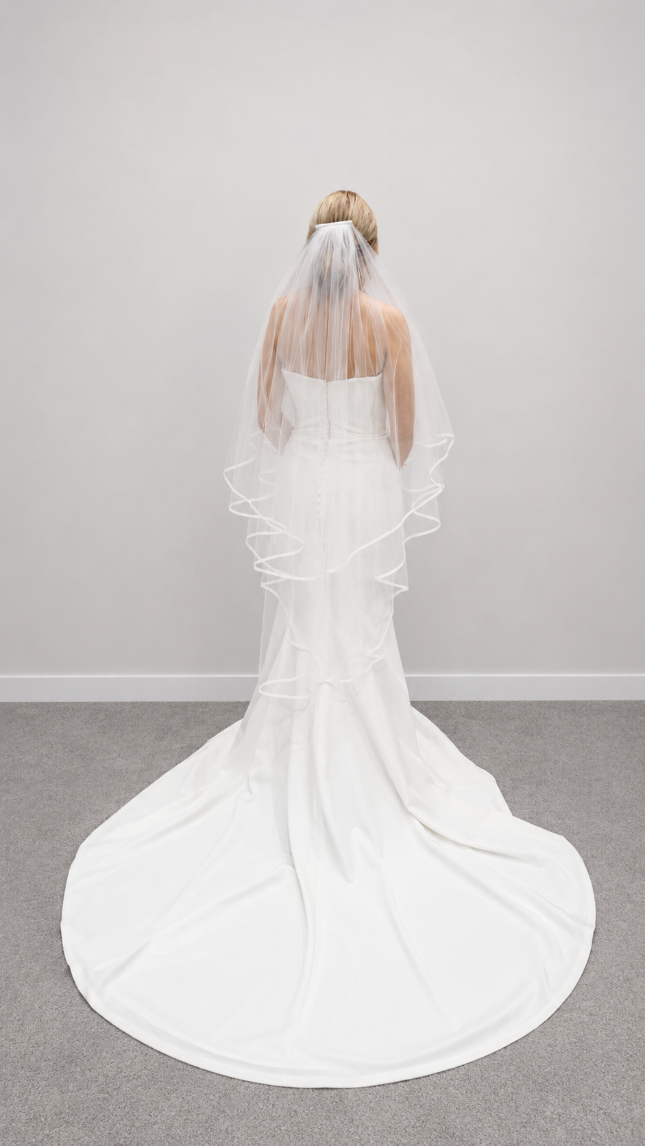Celeste ribbon edge veil 2 tier