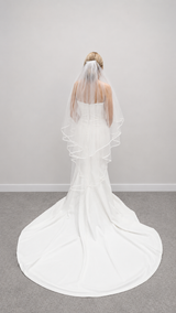 Celeste ribbon edge veil 2 tier