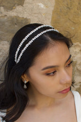 Genevieve Headband Silver/clear WH727