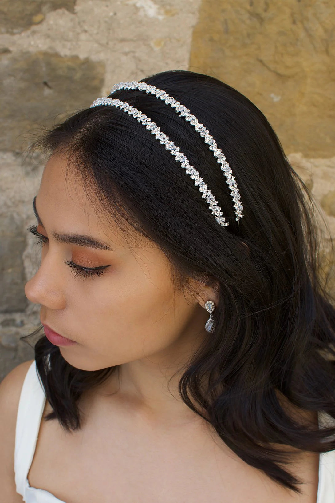 Genevieve Headband Silver/clear WH727