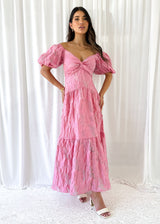 Zali Pink Jacquard Maxi dress