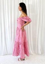 Zali Pink Jacquard Maxi dress