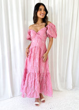 Zali Pink Jacquard Maxi dress