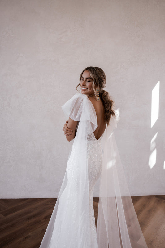 Made with Love Bridal -  Cameron's detachable long tulle bows