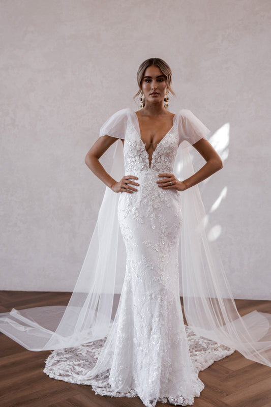 Made with Love Bridal -  Cameron's detachable long tulle bows
