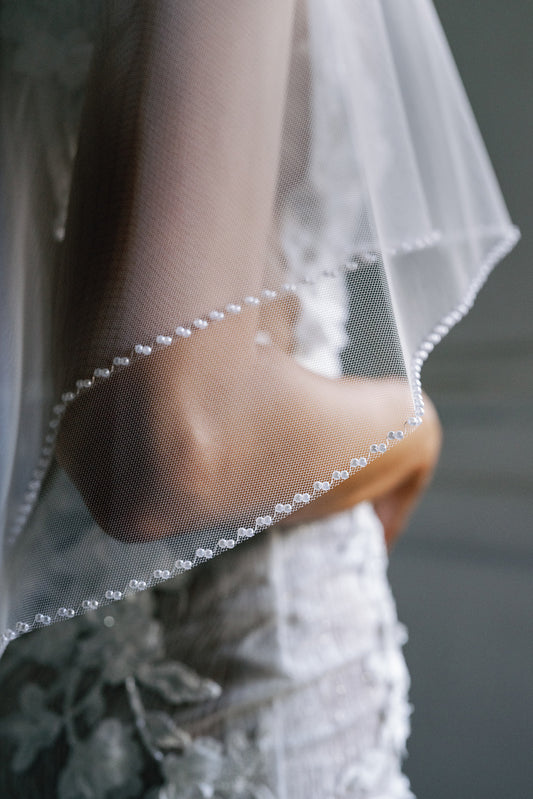 Melinda pearl edge veil 2 tier