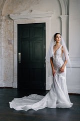 Melinda pearl edge veil 2 tier