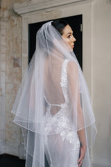 Melinda pearl edge veil 2 tier