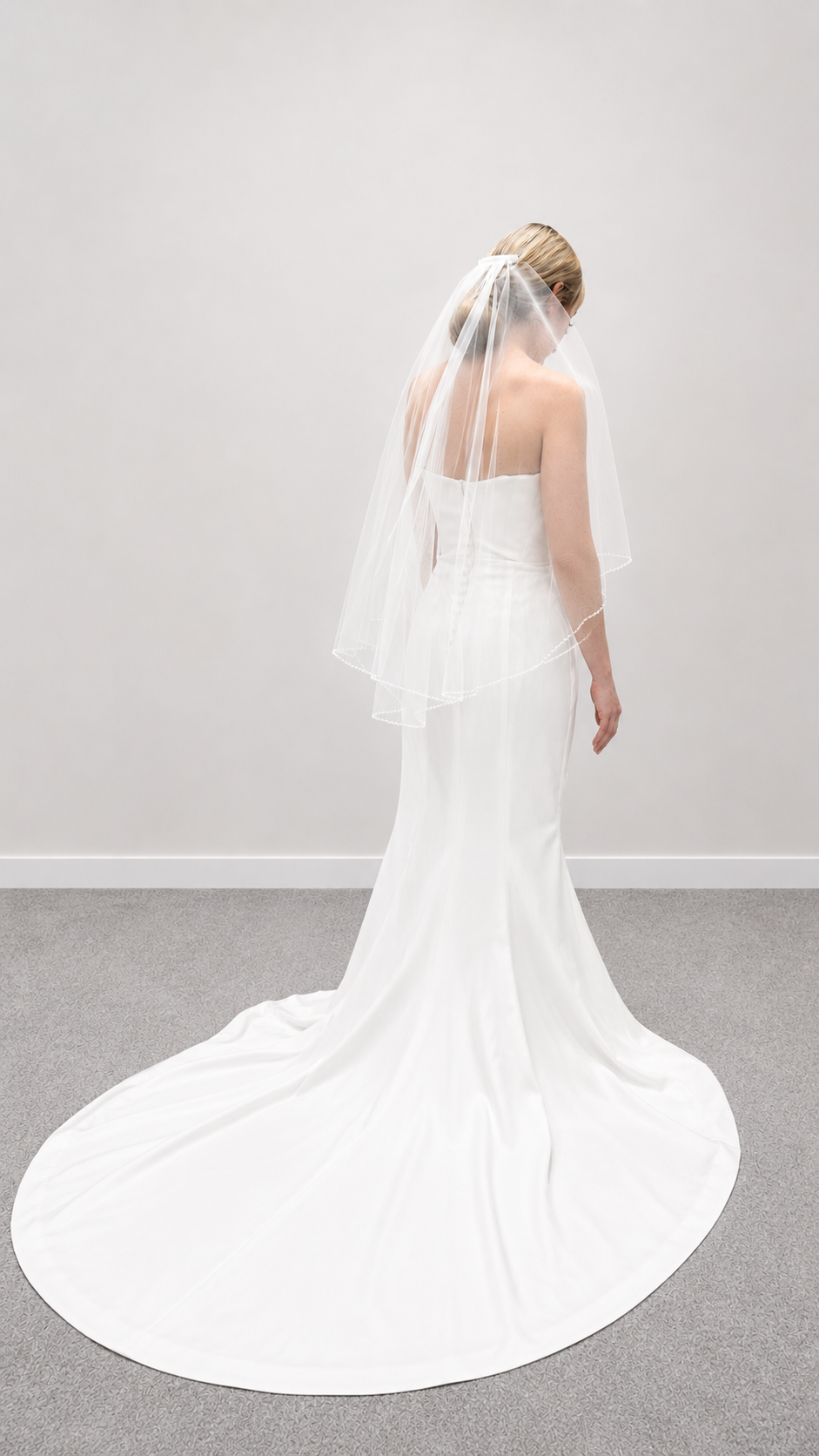 Melinda pearl edge veil 2 tier