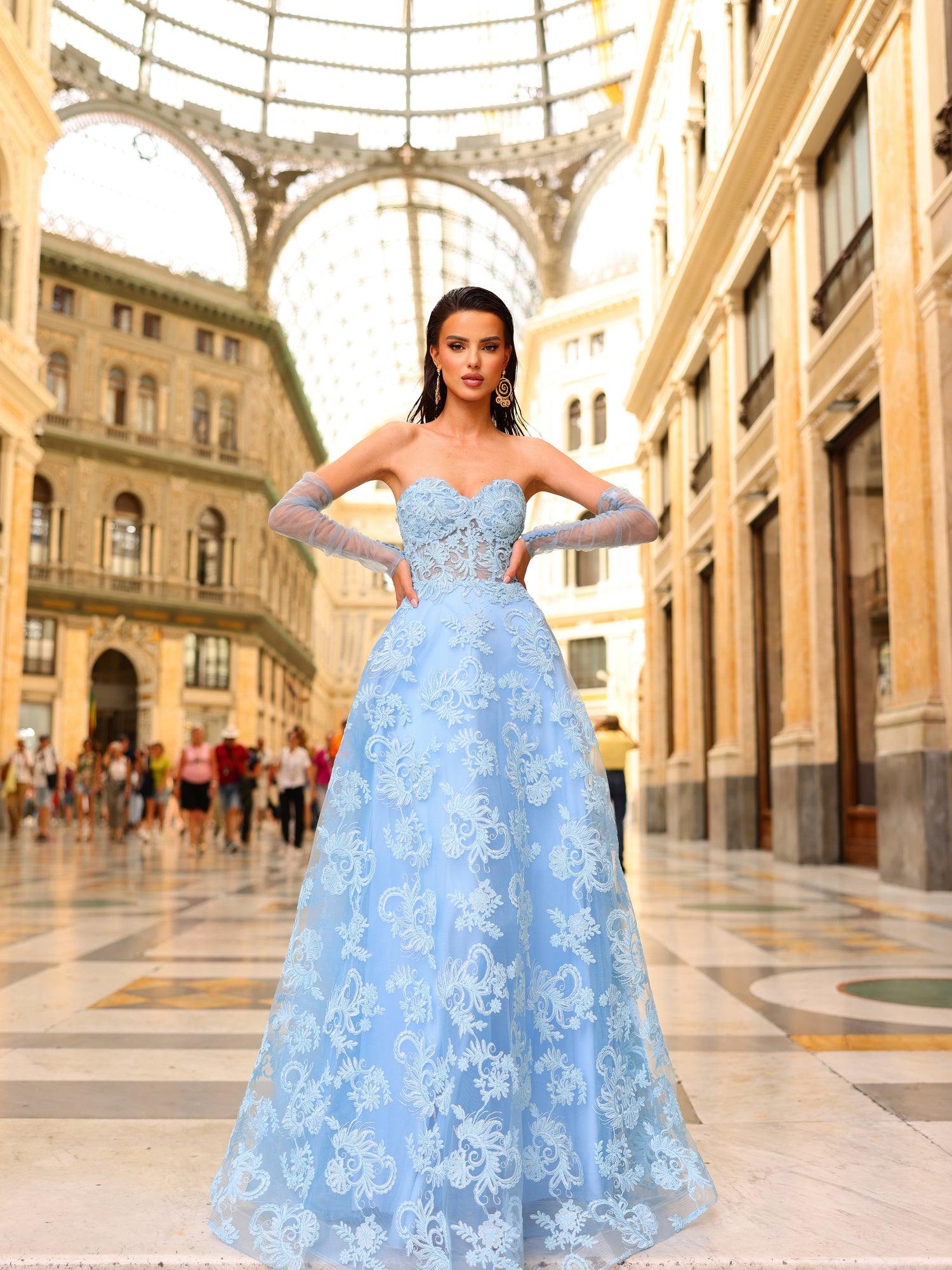 cadet blue dress ELLIATT - 'Aisle' Strappy Midi Dress - Light Blue