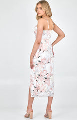 Blush patterned cowl midi dress - (SDR1102B)