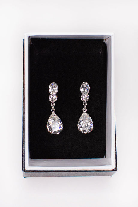 Emilia Earrings Swarovski Silver-  E514