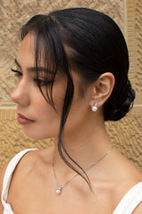 Annie Bridal Necklace & Earring set - Silver WS115