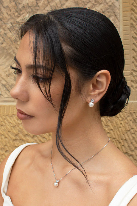 Annie Bridal Necklace & Earring set - Silver WS115
