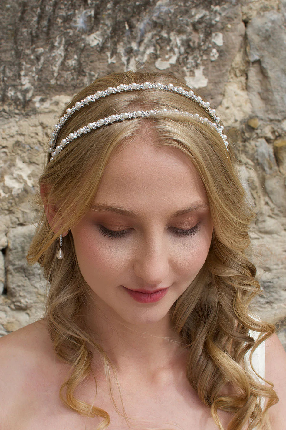 Genevieve Headband Silver/Pearl WH727