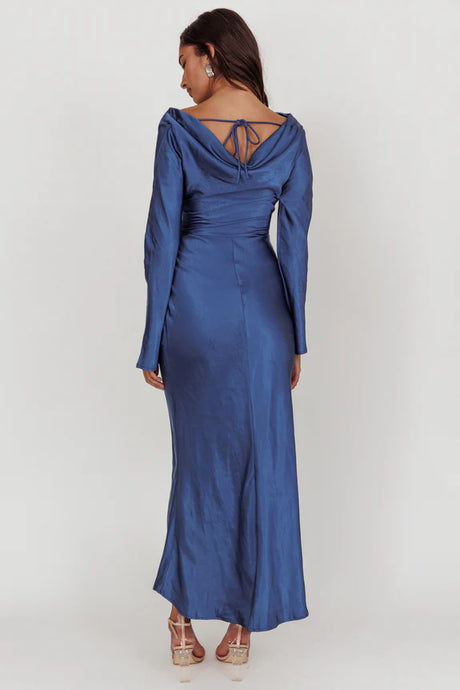 'Camilla' Long sleeve Satin Dress