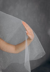 Annabelle glitter veil Two tier fingertip length
