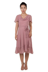 Midi Dress with sleeves - Rose