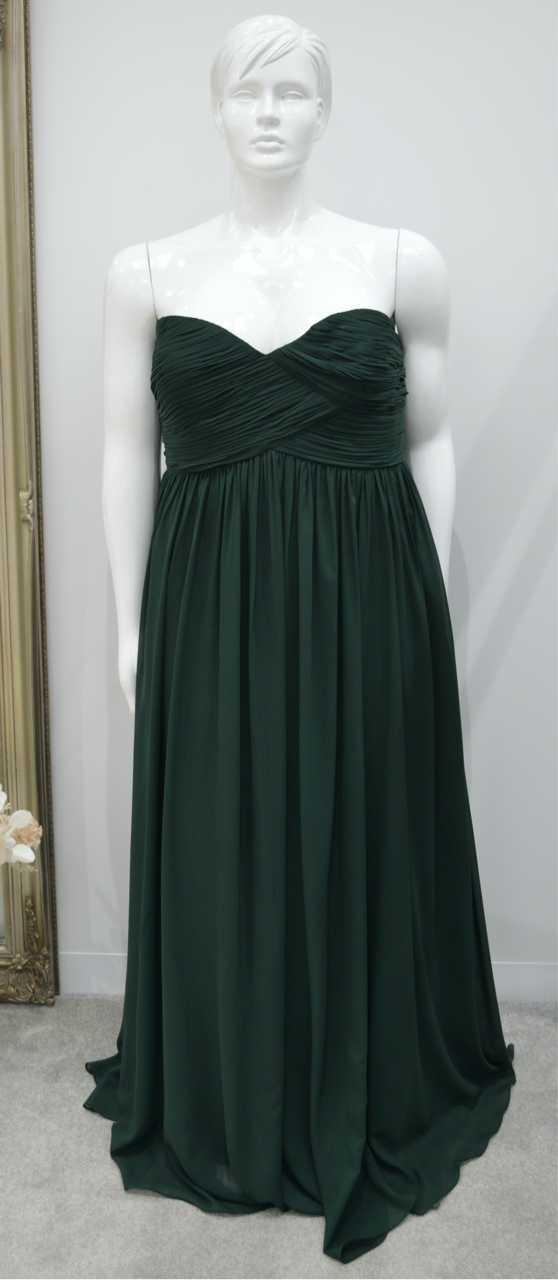 Dark Green Chiffon dress size 24 (C00132)