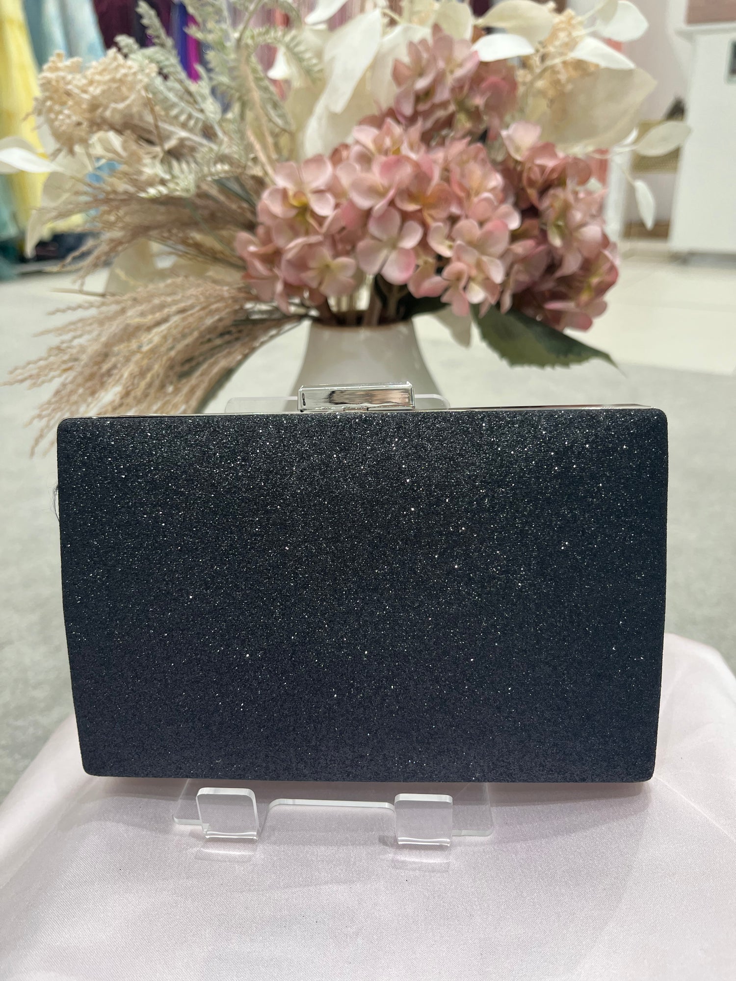 Black Square glitter clutch (ZL123)
