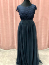 Navy chiffon dress size 24 C0096