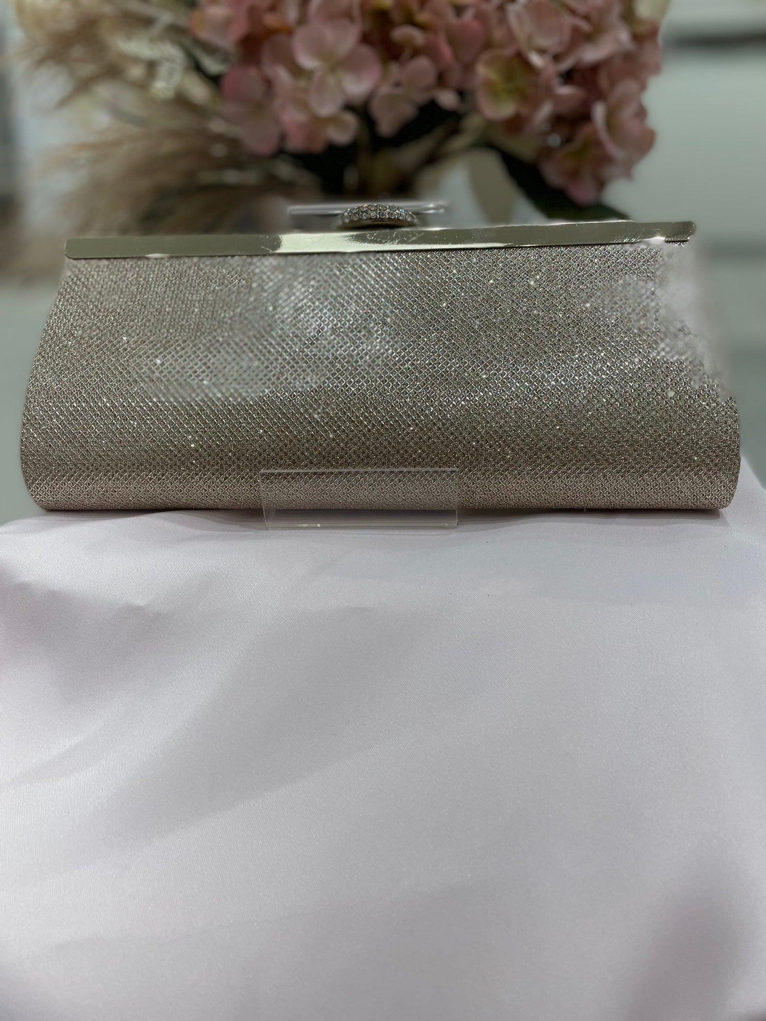 Slim evening clutch with diamanté clasp (322112A)
