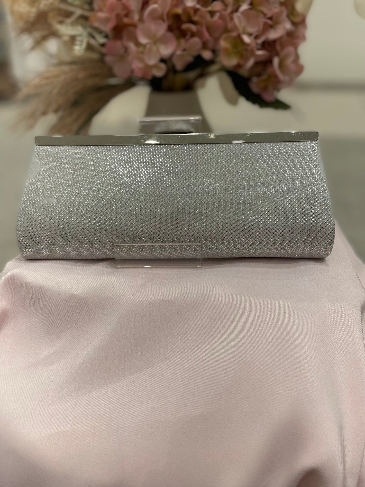 Slim evening clutch with diamanté clasp (322112A)