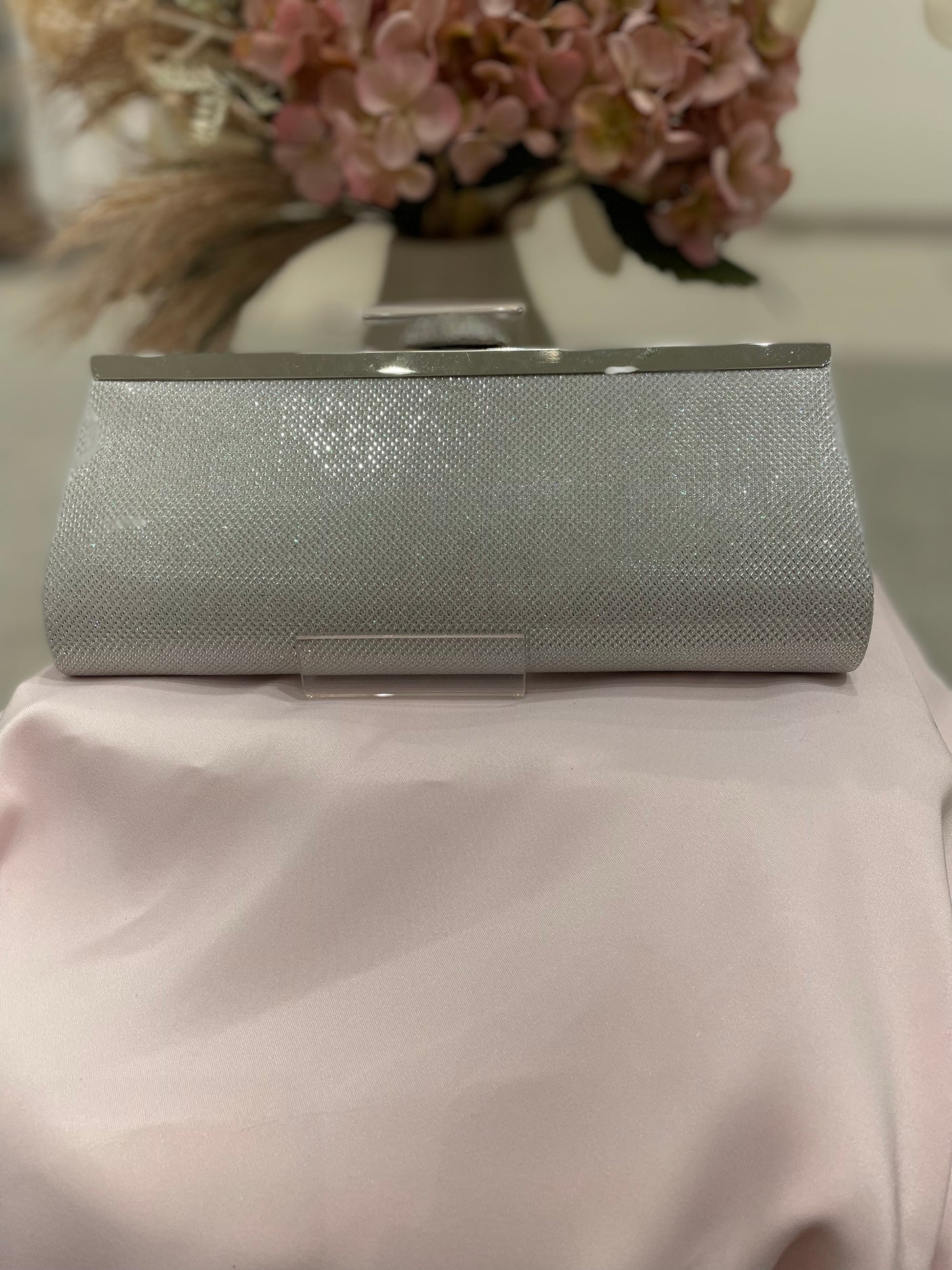 Slim evening clutch with diamanté clasp (322112A)