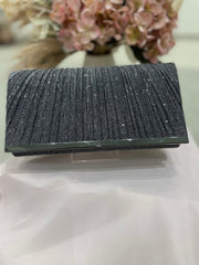 Charcoal shimmer clutch