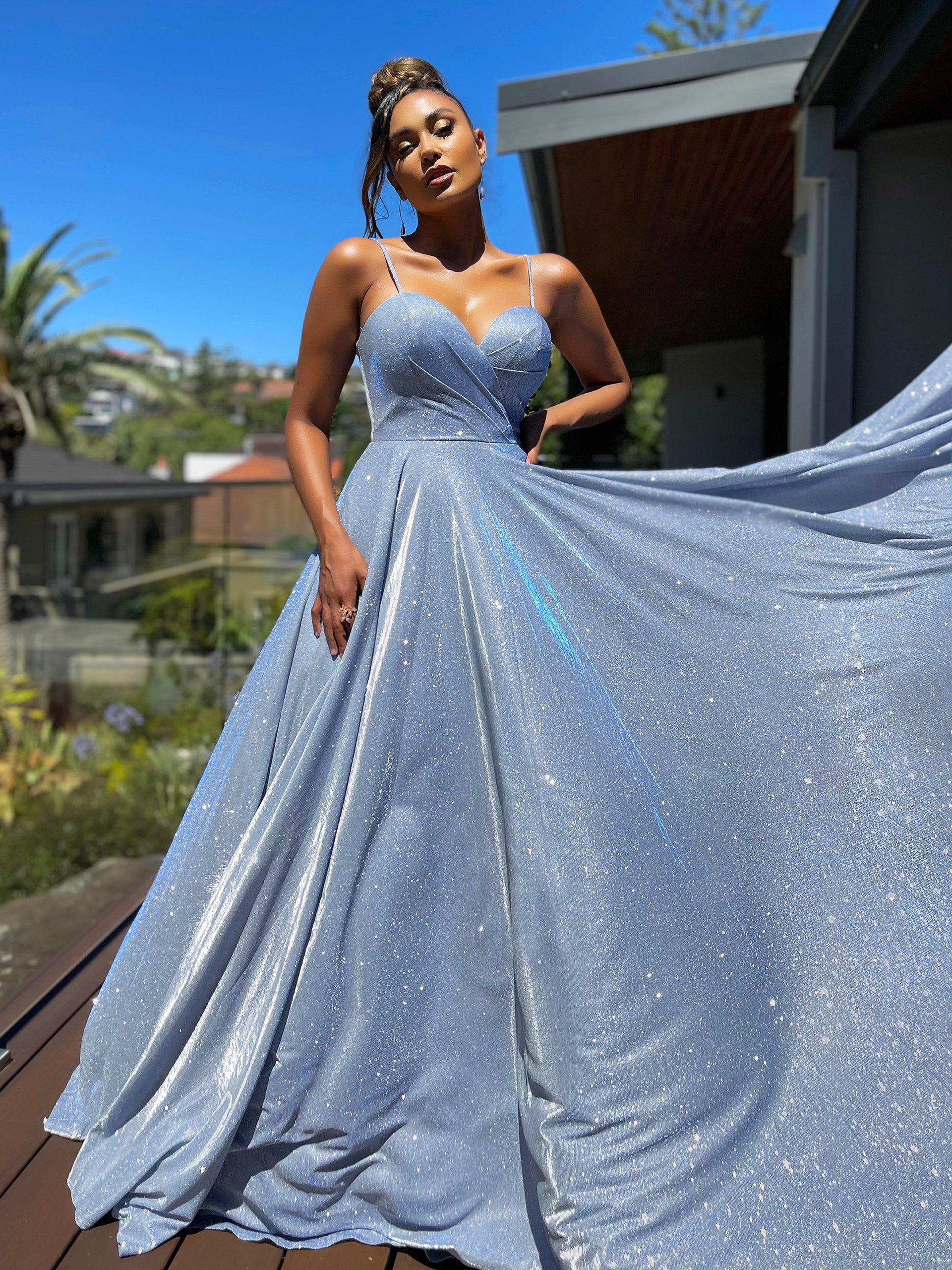beaded neck dress Floral V-Neck Gown with Capelet Sleeves – Lotus Threads Bridal Girl Birthday Dress Year category:Back In Stock flattering fit Size (EU):50
