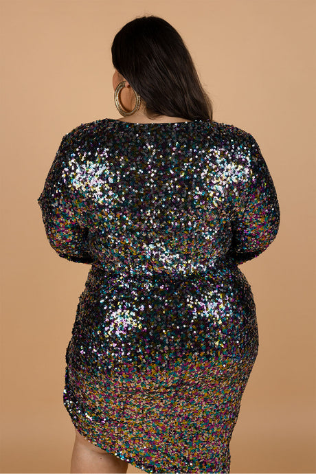 Bacio Sequin Dress Rainbow Sequin