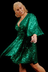 Discoteca Sequin Dress - Emerald