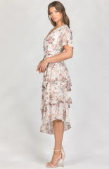 Ivory floral midi dress