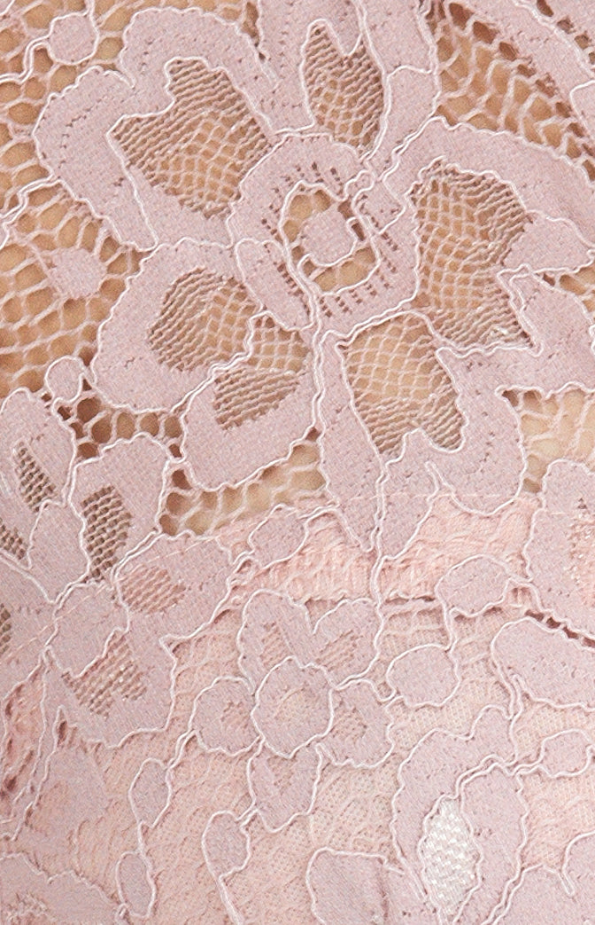 Lace bodice midi dress with cap sleeves & tulip hem - Navy