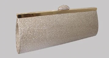 Slim gold clutch diamante clasp