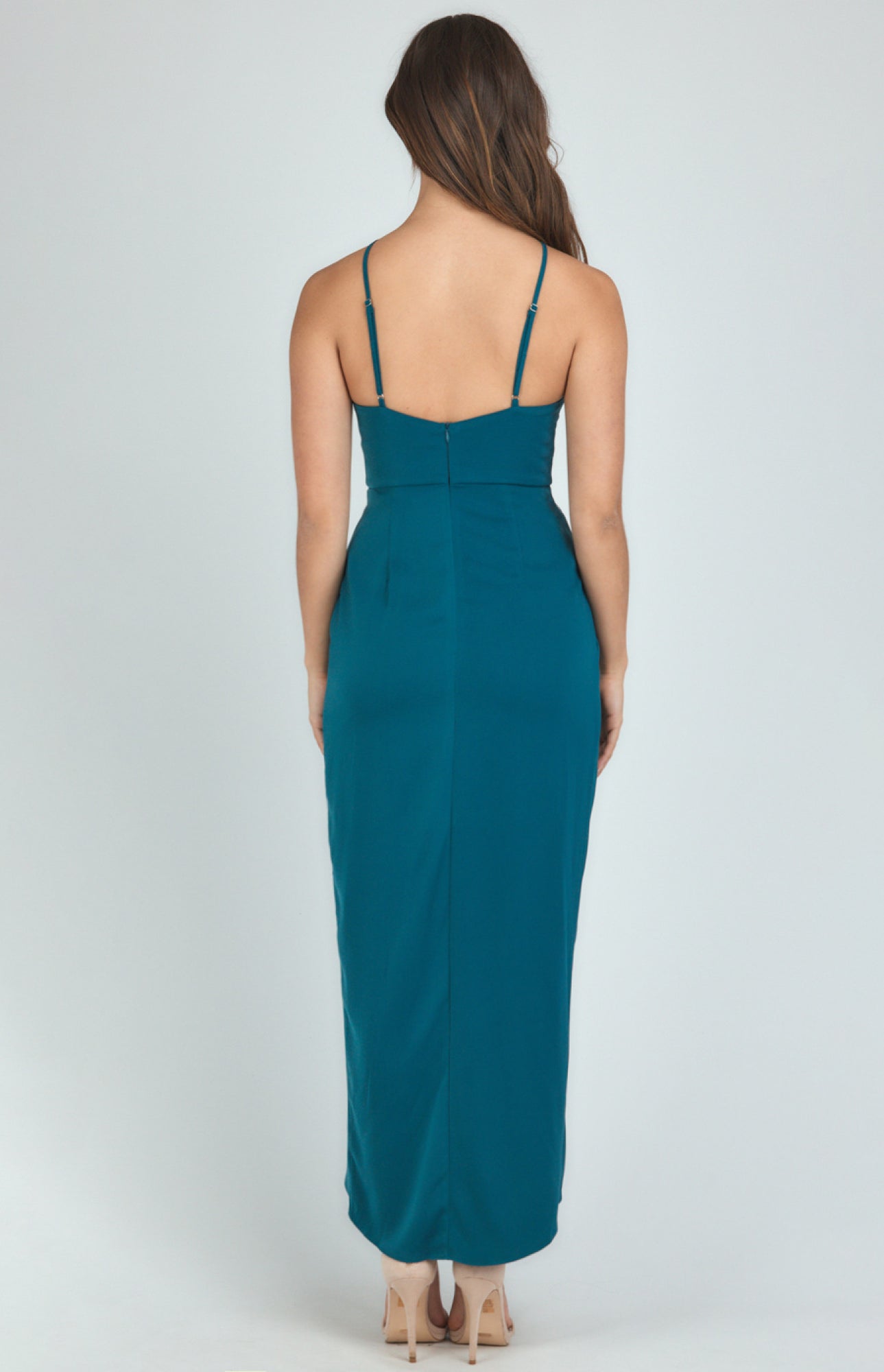 Halter Neck Midi Dress with Tulip Hem